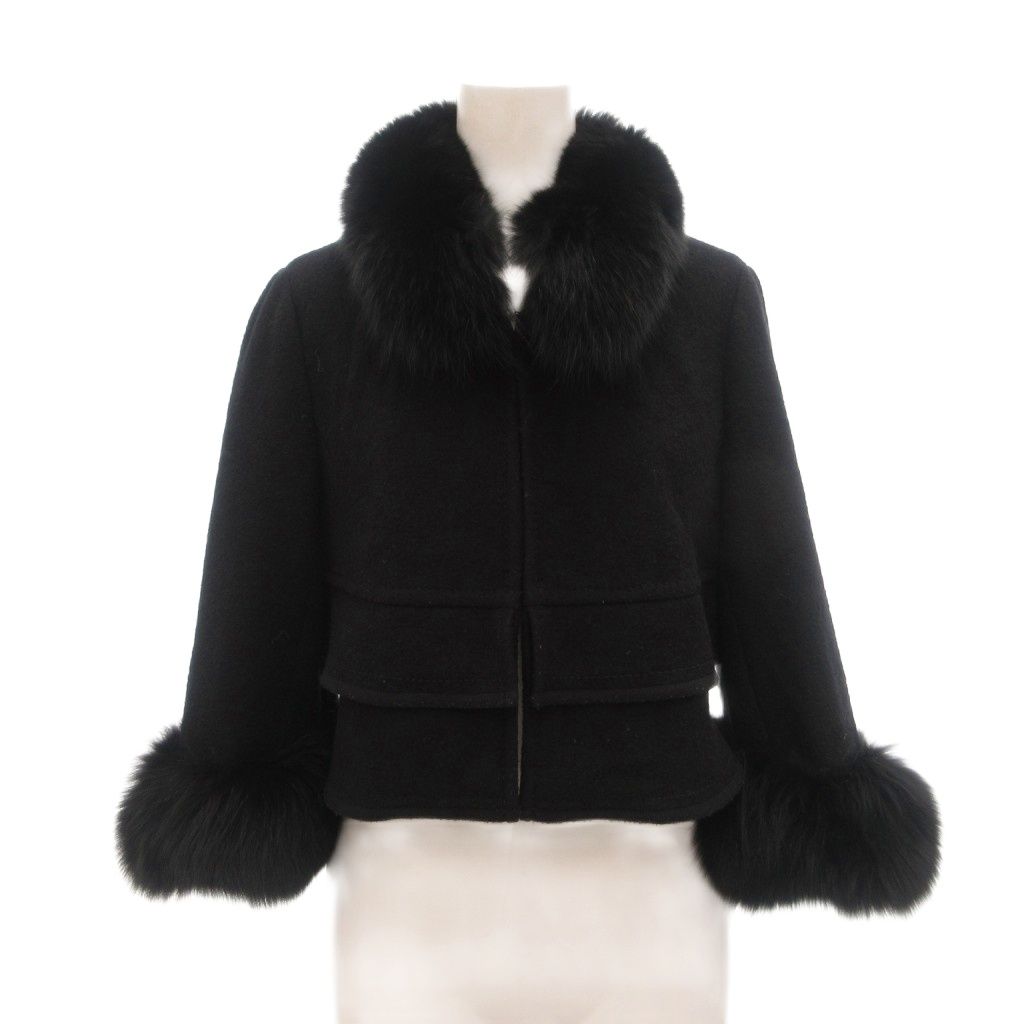 ケコ【美品】TO BE CHIC フェイクファージャケット トゥービーシック TO BE CHIC ジャケット 黒 ブラック ファー襟 ファー