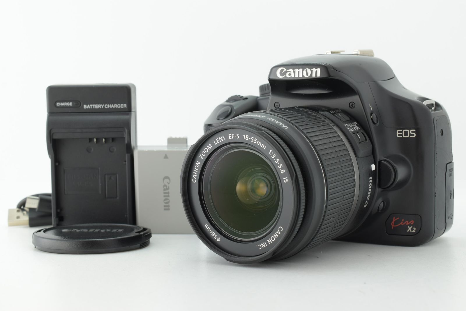 【美品 シャッターカウント 39572回】Canon EOS Kiss X2 EF-s 18-55mm F3.5-5.6 IS キャノン レンズ EF-TN-JP2766