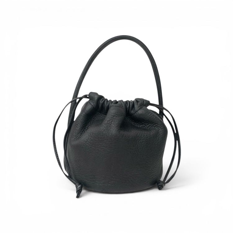 Aeta アエタ HANDLE POUCH MINI ディアレザー ハンドルポーチ ミニ ハンドバッグ ブラック DA109