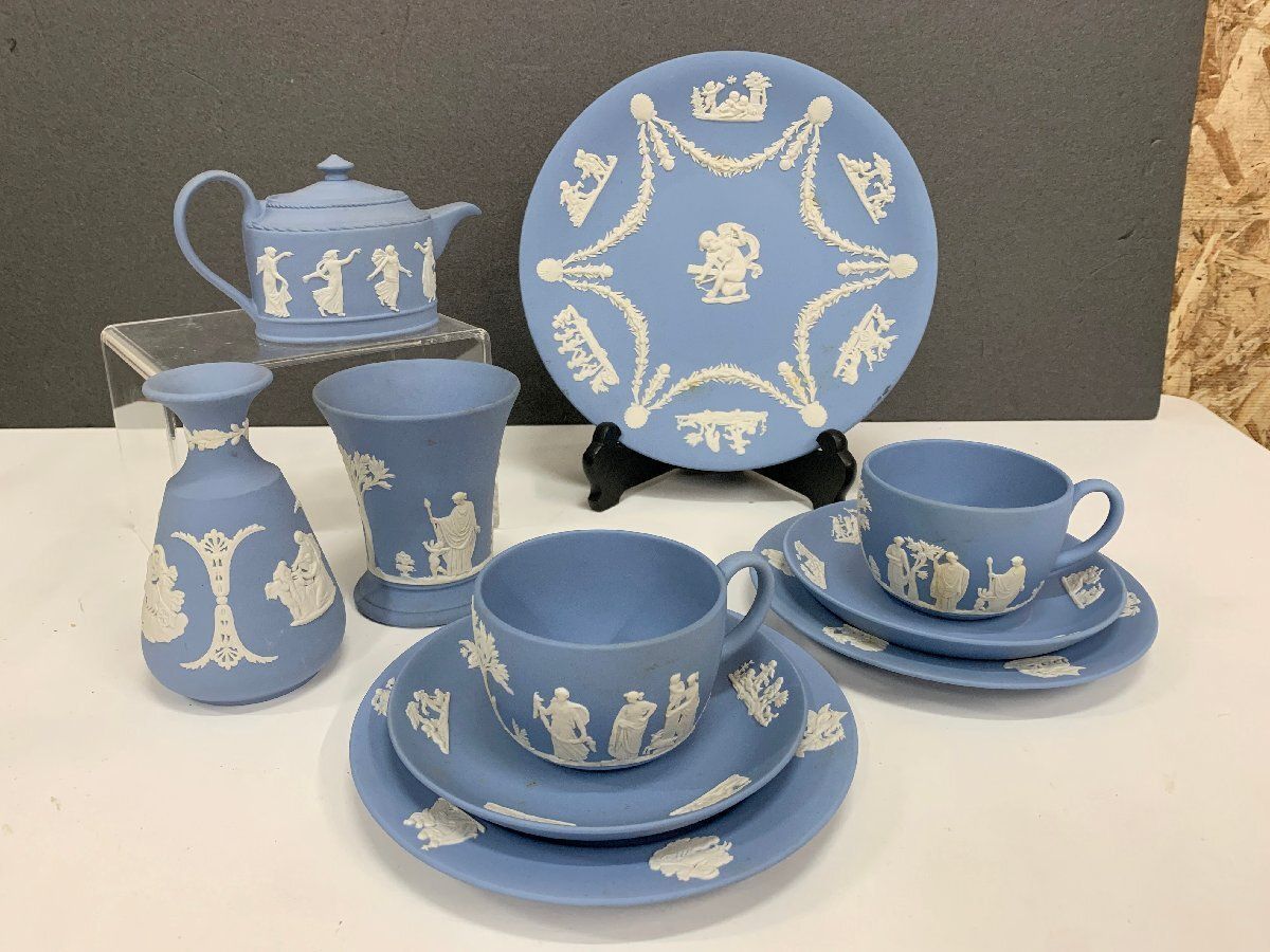 ○ウェッジウッド Wedgwood ジャスパー ペールブルー 10点セット