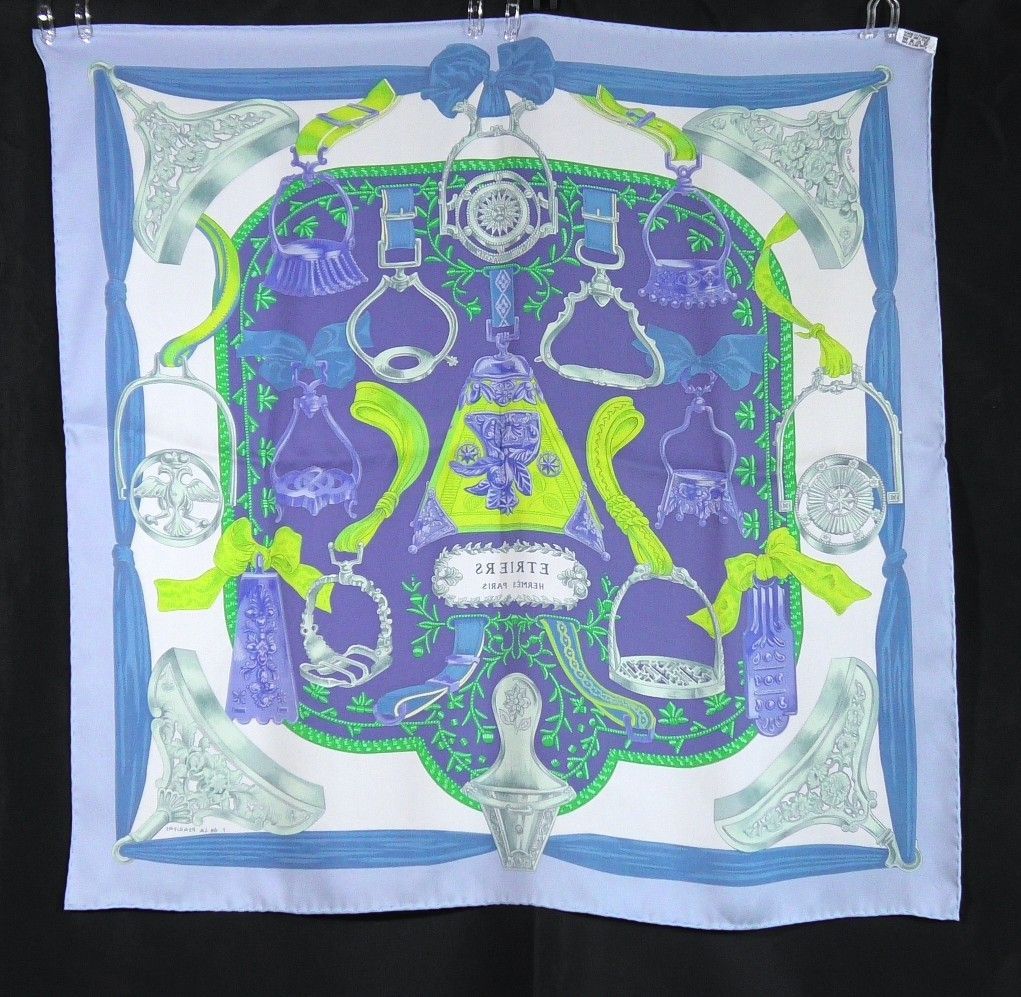 美品 HERMES エルメス スカーフ カレ70 シルク100％ Étriers D675