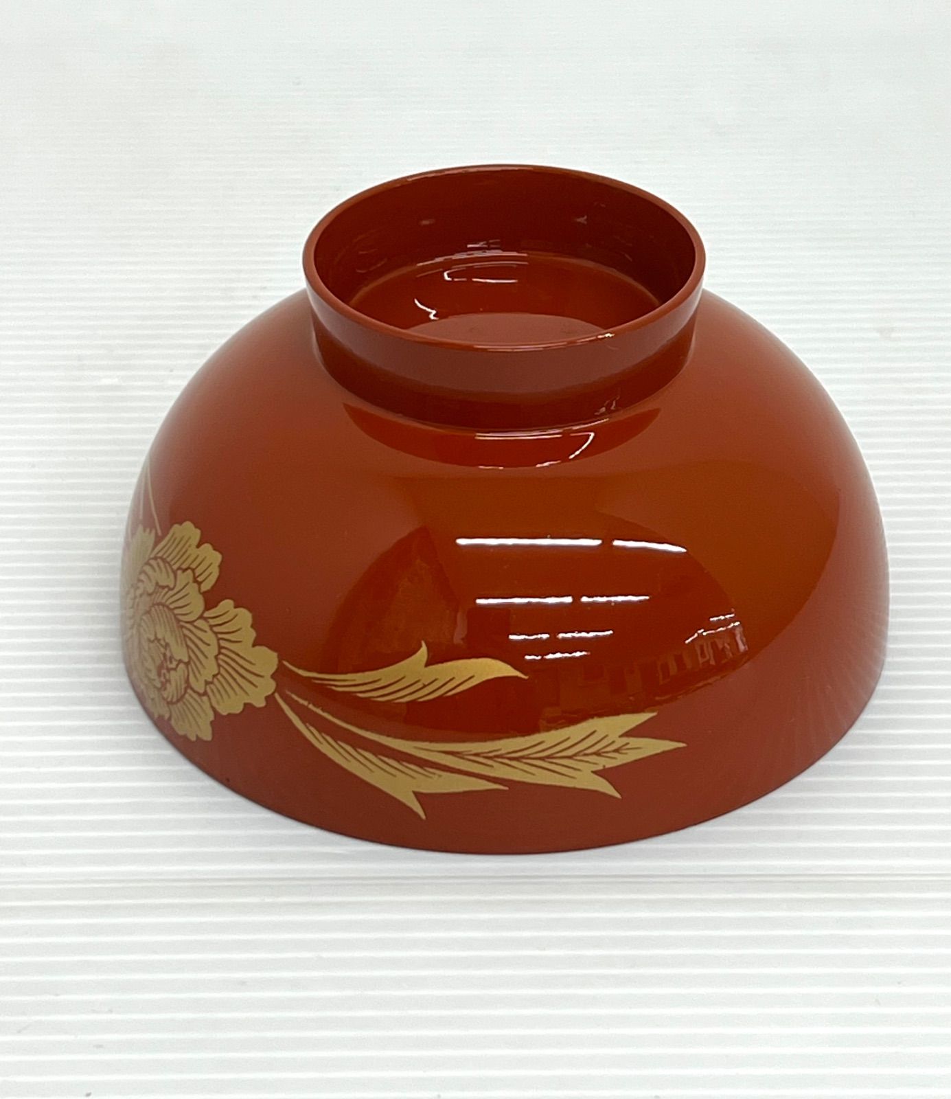 朱塗 金彩牡丹 汁椀 5客セット 蓋付き 直径11cm お椀 吸物椀 - メルカリ