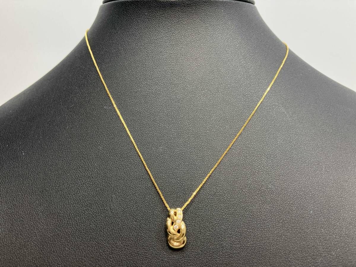 TASAKI 田崎真珠 K18 ダイヤモンド デザインペンダント ネックレス 41cm 18金 イエローゴールド 65,013円