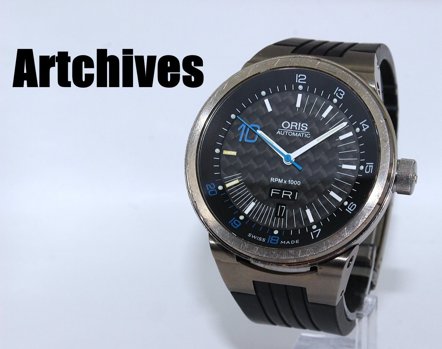 『VRW-2053』☆時計☆ORIS (オリス)☆7586☆ニコ・ロズベルグ☆BK文字盤 メンズ 自動巻き 稼働品☆