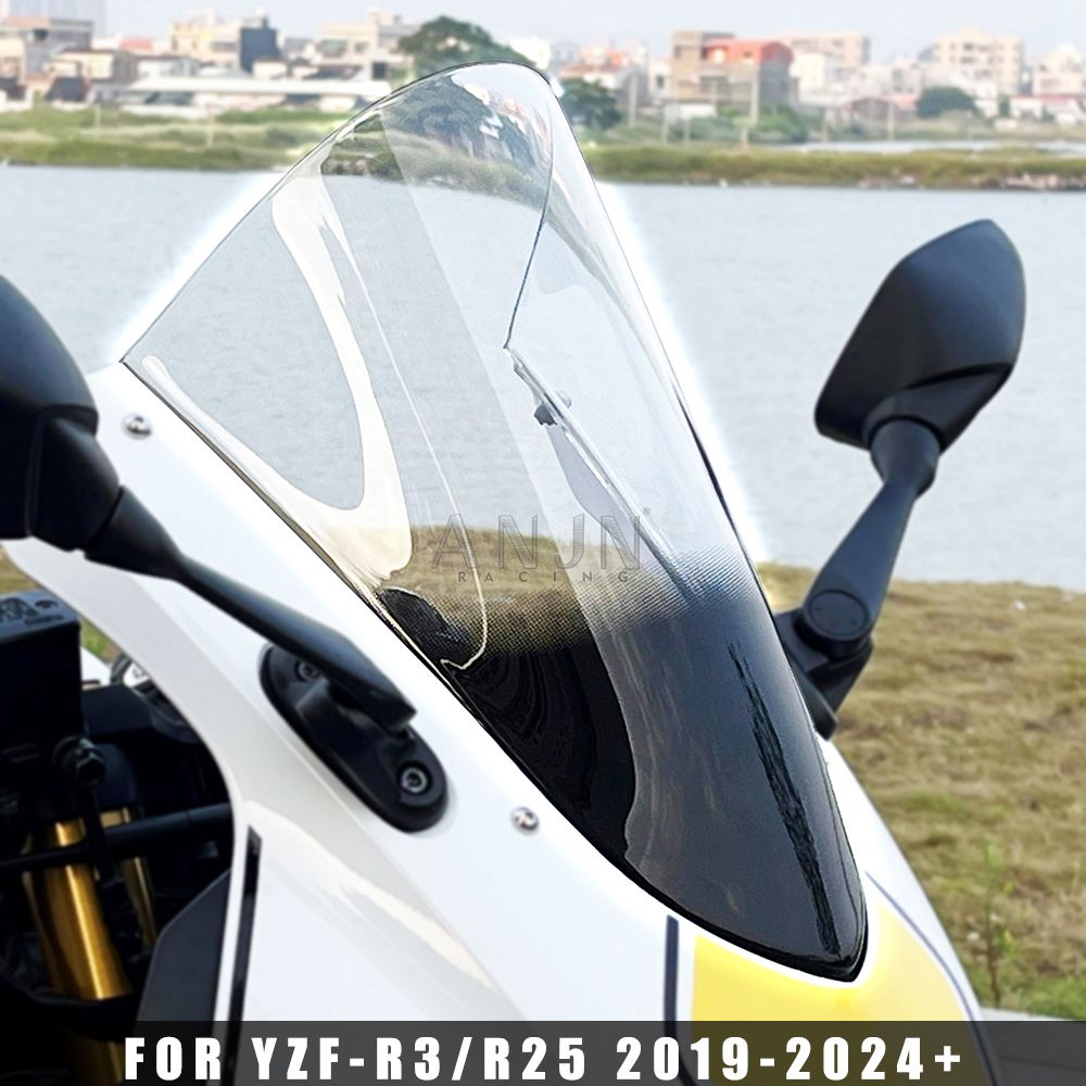 Yamaha YZF-R3 R25 V2 2019-2025 用 ハイウインドスクリーン ダブルバブル