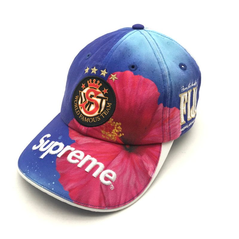 【中古品】 Supreme x Fiji シュプリーム ×フィジー WORLD FAMOUS TEAM CAP カラーBLUE ハイビスカス 【149-260727-ky-01-fuzh】