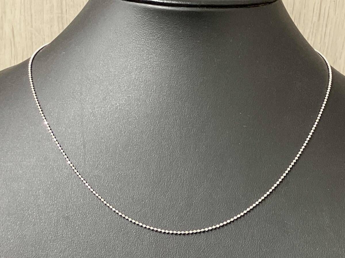 【クリーニング済】総重量約3.5g Pt850 約45.5cm ボールチェーン デザイン プラチナ ネックレス 27,957円