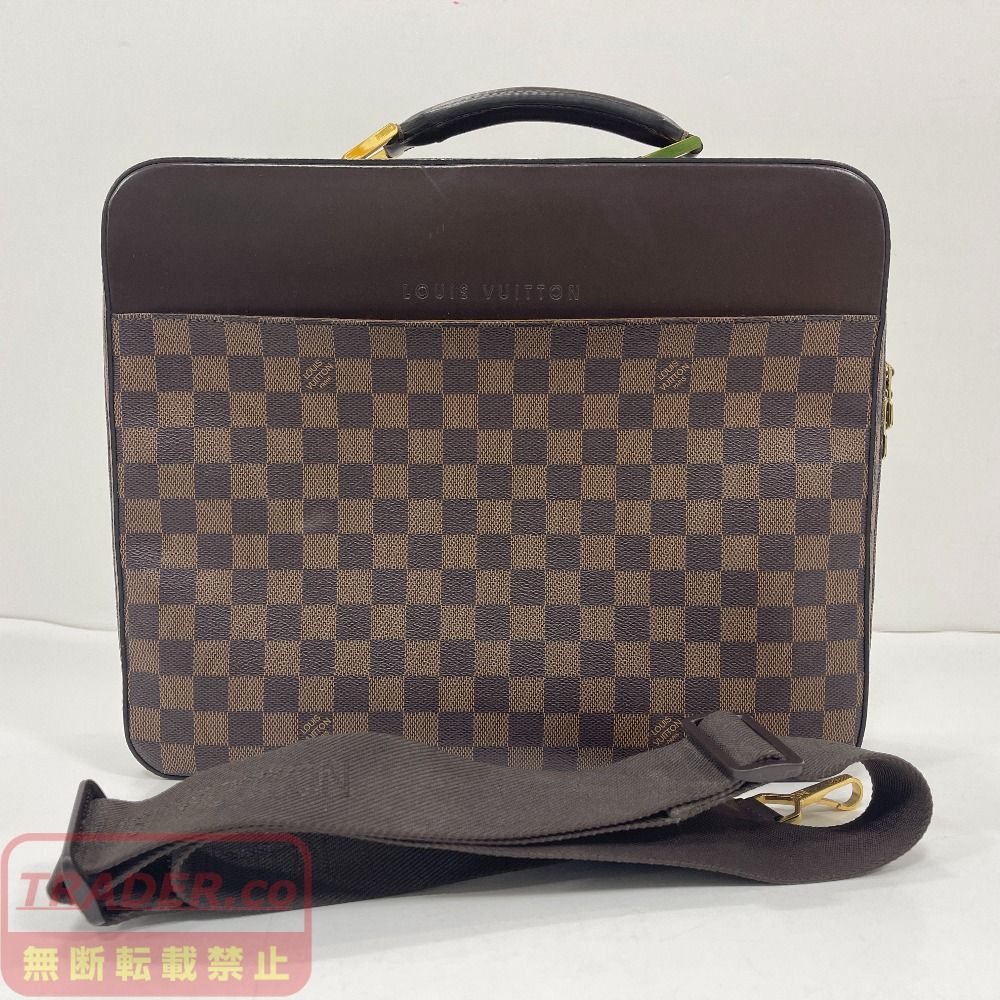07w2035★ LOUIS VUITTON(ルイヴィトン) ダミエ ポルト オルディナトゥールサバナ 2wayビジネスバッグ ブリーフケース ブラウン【中古品】