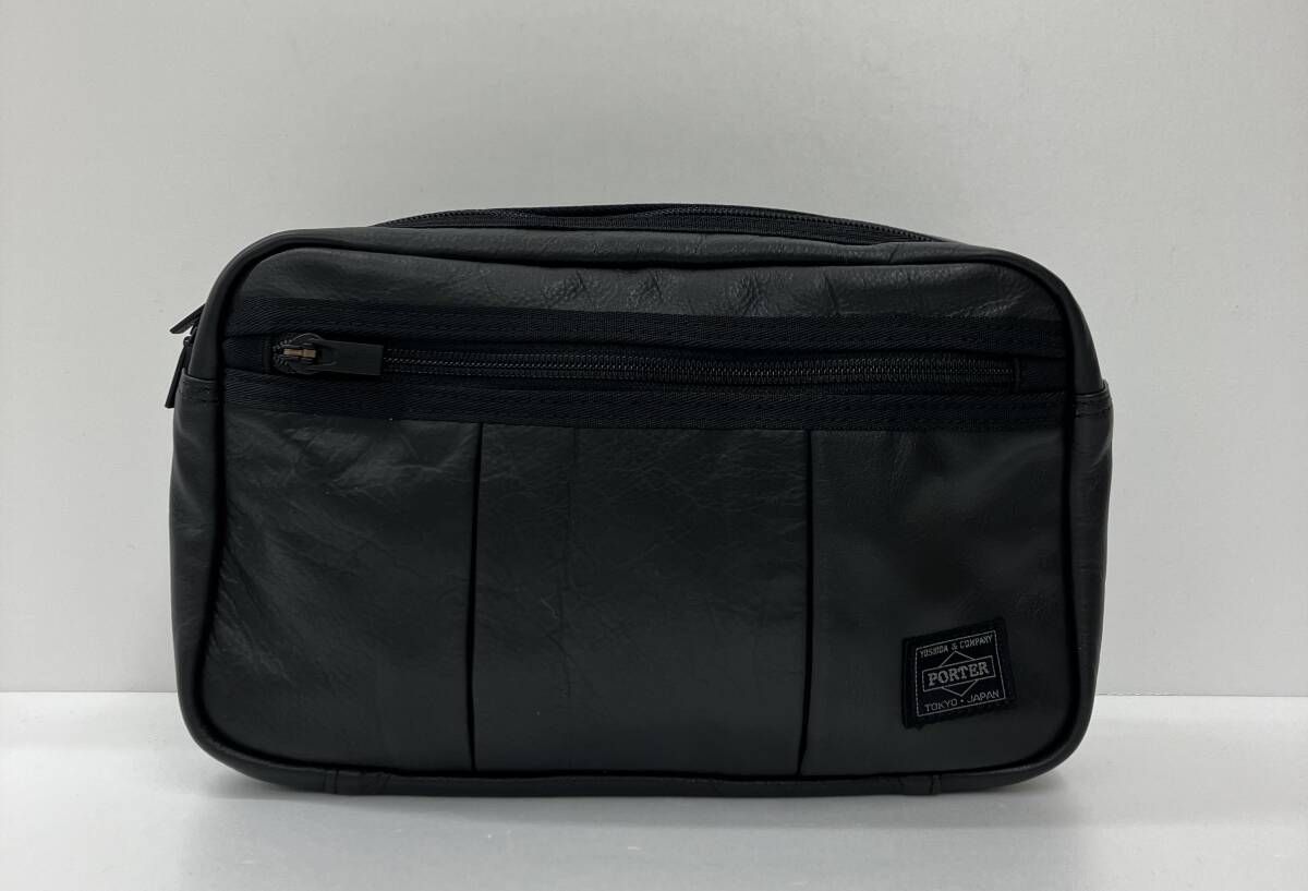PORTER ポーター ALOOF アルーフ 023-03761 ウエストバッグ レザー 日本製 ブラック 通年