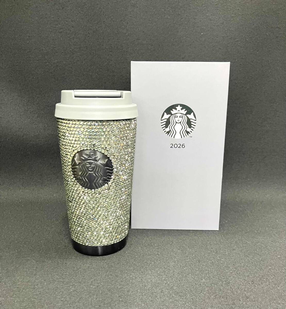 ［箱付］STARBUCKS スターバックス 2026年福袋 ステンレスタンブラー ラインストーン グレー 473ml タンブラー