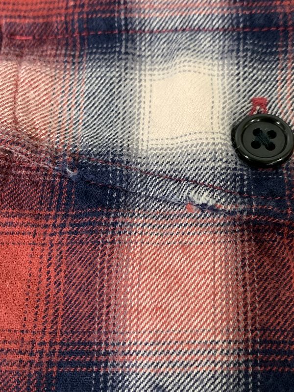 Rags McGREGOR ラグスマックレガー OMBRE CHECK SHIRTS 長袖 オンブレチェックシャツ コットン レッド 211176605 Size S 中古品】 RAGS MCGREGOR ラグス マックレガー OMBRE CHECK SHIRT