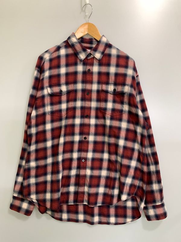 Rags McGREGOR ラグスマックレガー OMBRE CHECK SHIRTS 長袖 オンブレチェックシャツ コットン レッド 211176605 Size S 中古品】 RAGS MCGREGOR ラグス マックレガー OMBRE CHECK SHIRT