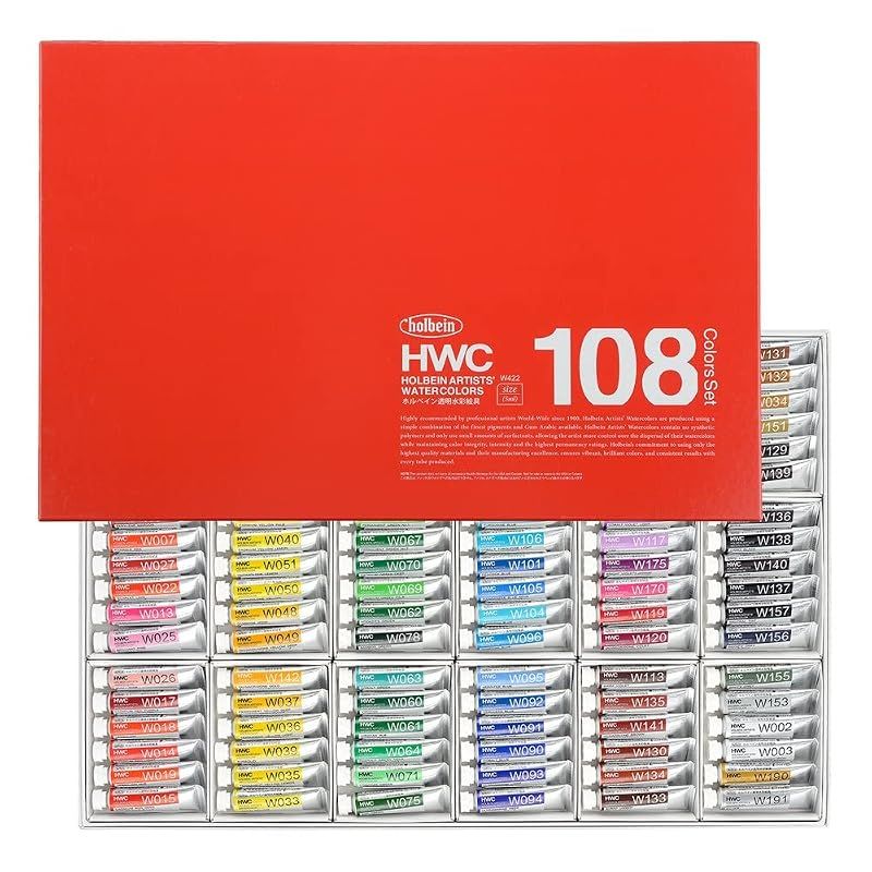【新品】 ホルベイン 透明水彩絵具 W422 5ml 108色 全色セット 1 26,225円