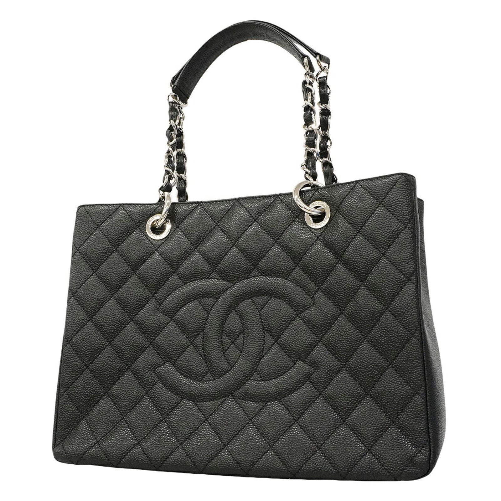 シャネル(Chanel) シャネル トートバッグ・チェーントート マトラッセ キャビアスキン ブラック レディース