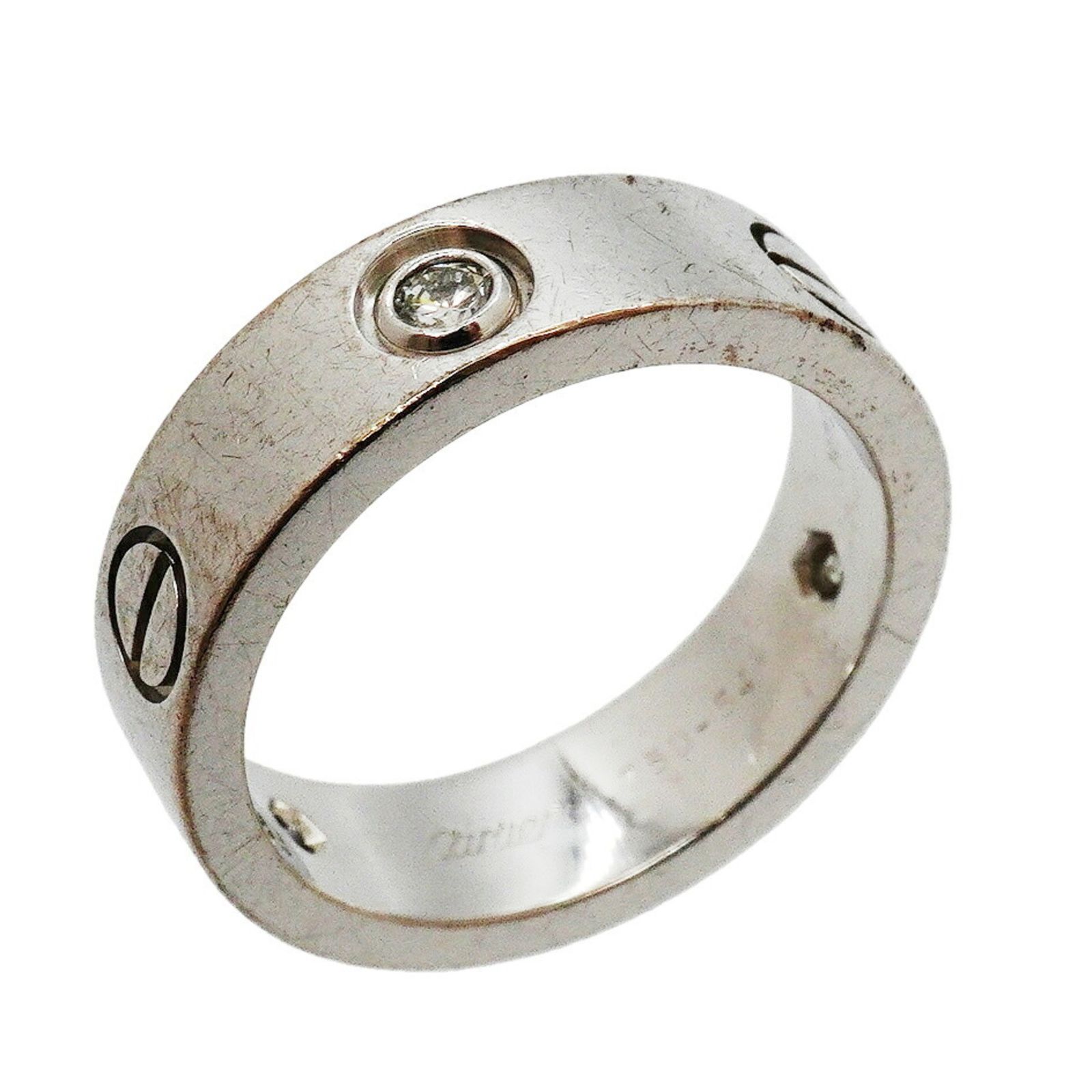 カルティエ(Cartier) カルティエ リング ラブ 3PD 18KWG ホワイトゴールド ダイヤモンド ＃54レディース