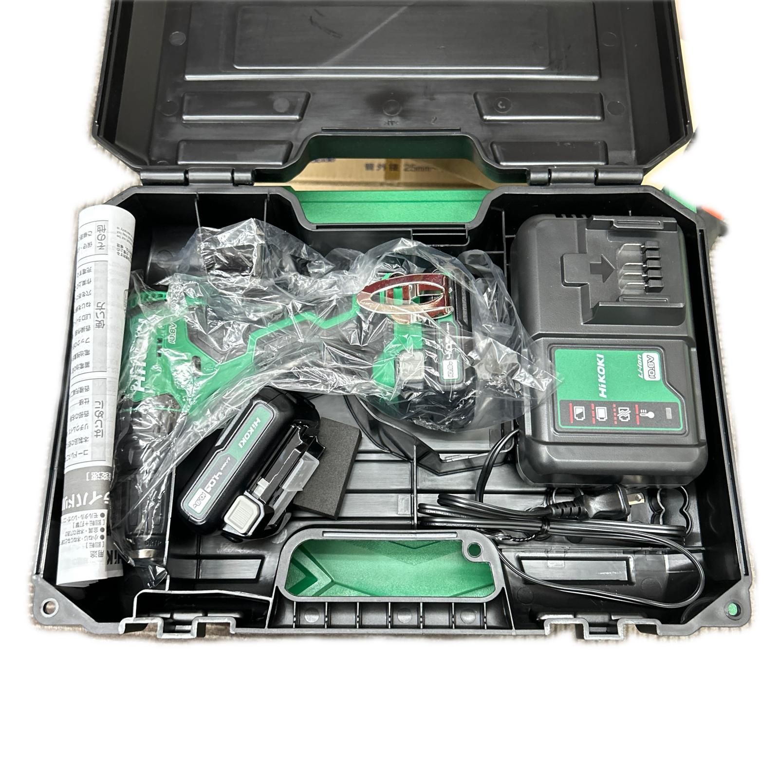 HiKOKI ハイコーキ ドライバドリル コードレス式 10.8v 充電器・充電池2個・ケース付 DV12DD グリーン