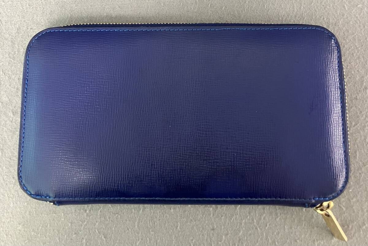 Valextra ヴァレクストラ 財布 青 ブルー 長財布 ラウンドファスナー