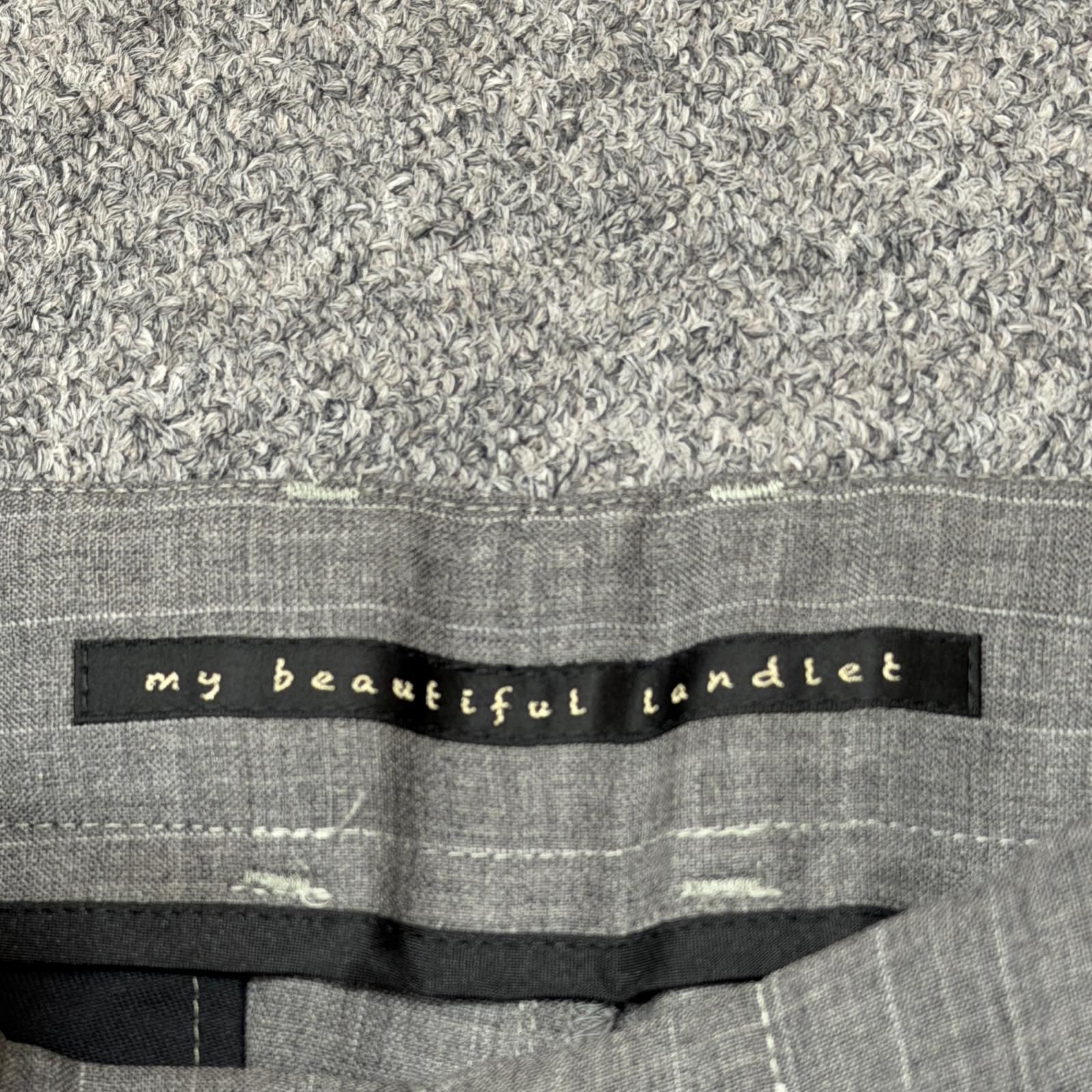 参考上代32780円 未使用 my beautiful land let 25AW STRIPE WOOL
