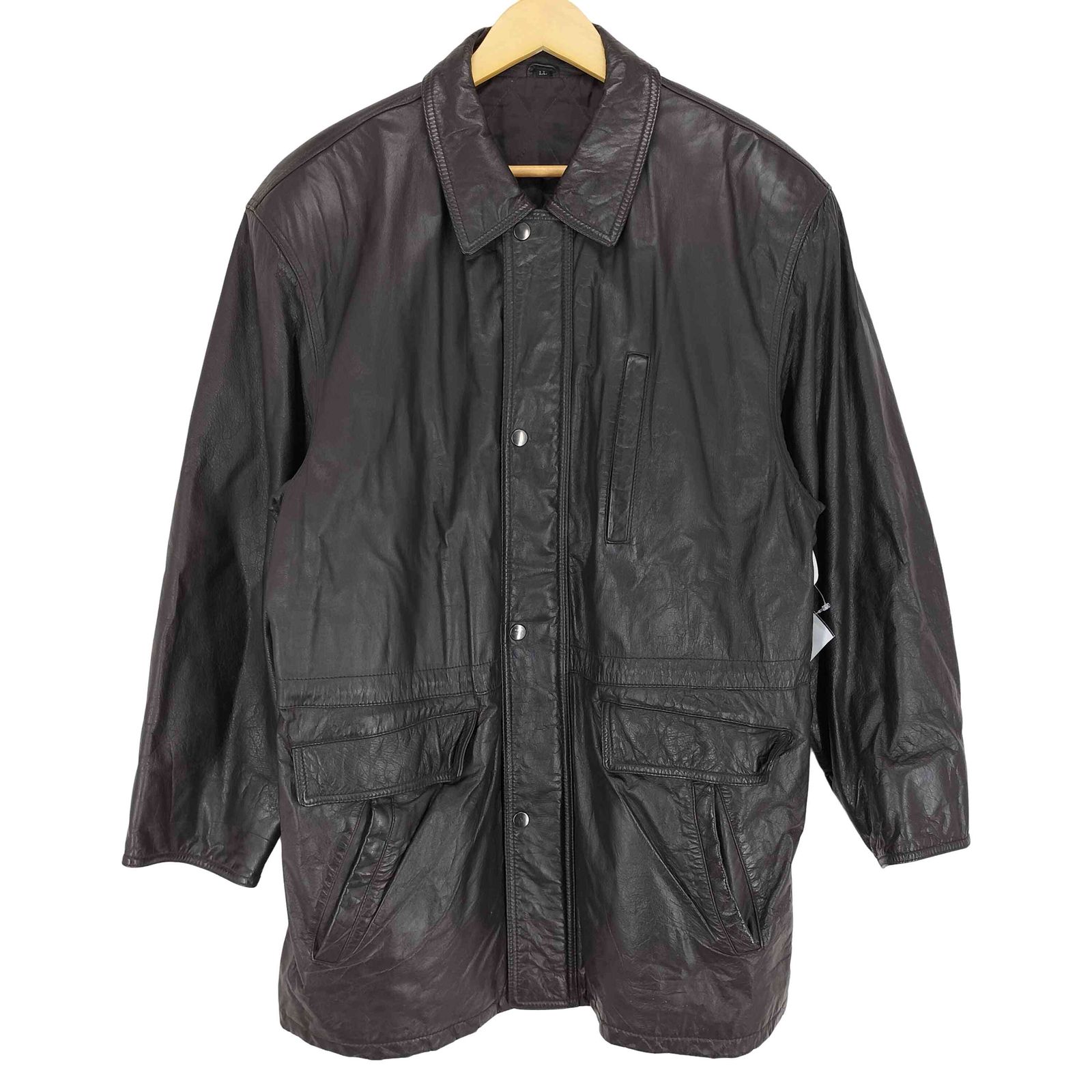 ユーズドフルギ USED古着 cow leather カウレザー カーコート メンズ JPN：XL