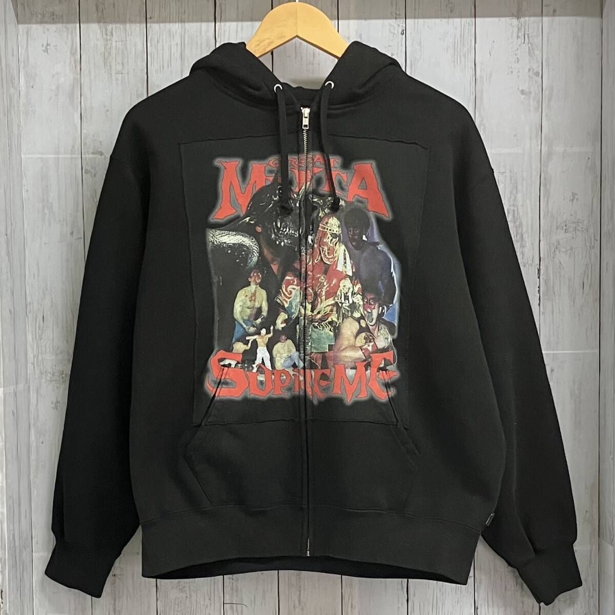 Supreme シュプリーム メンズ グレート・ムタ コラボ Muta Zip Up Hooded Sweatshirt 2023 ブラック パーカー Sサイズ