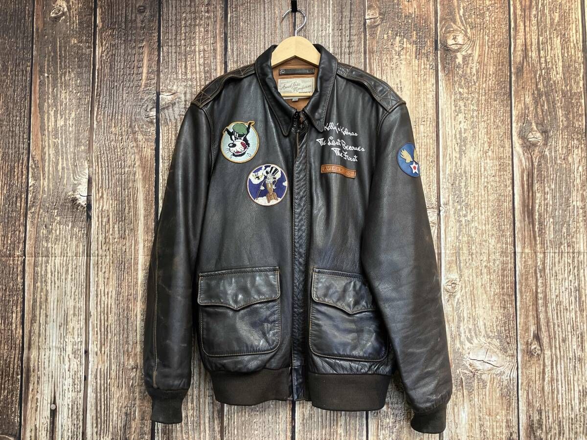 AVIREX アヴィレックス A-2 494th Bomb Group フライトジャケット ホースハイド ブラウン XL
