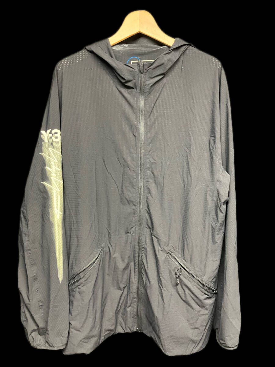 ナイロン ブラック Y-3 ワイスリー IN8746 RUN JACKET ランジャケット フーデッド ブラック 袖ロゴ
