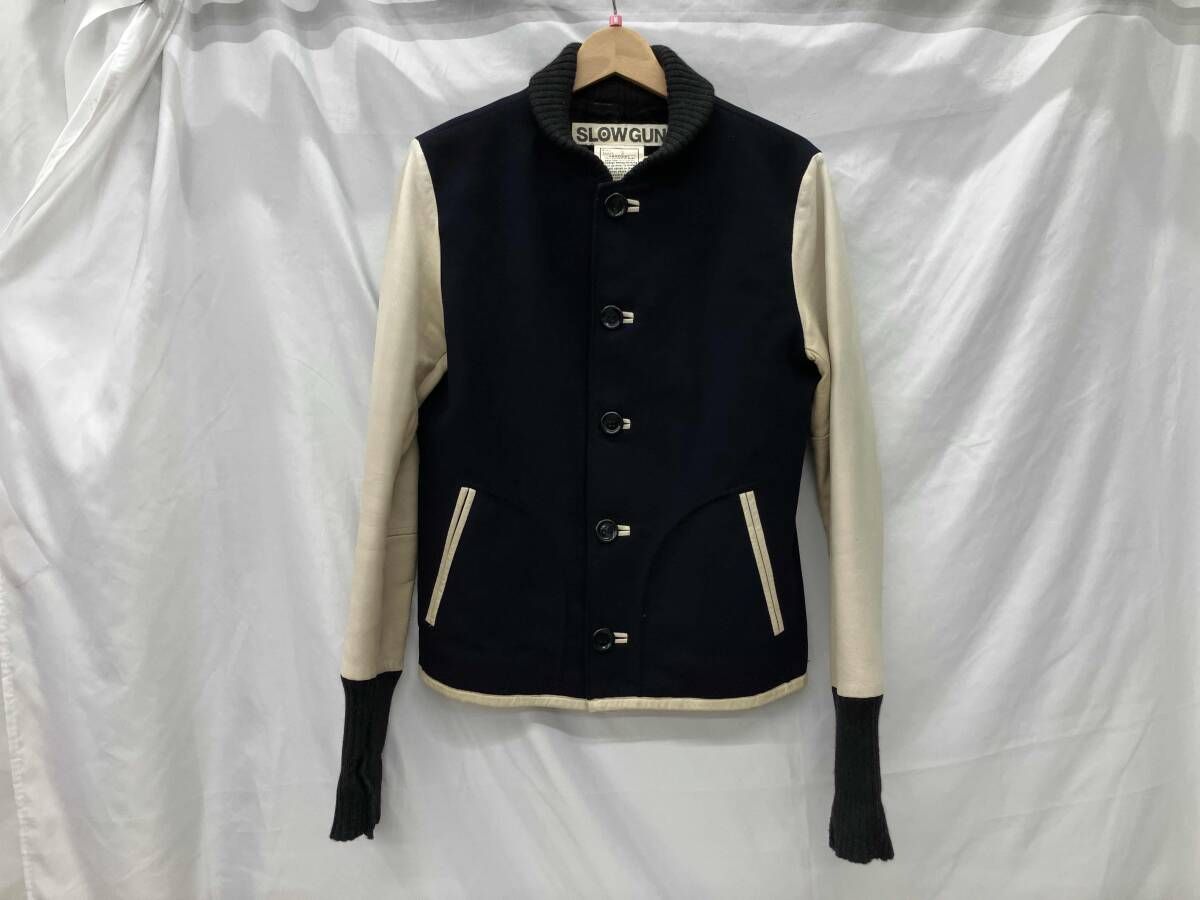 SLOWGUN スロウガン/スタジャン/サイズ2/ダークネイビー＆アイボリー 6,549円