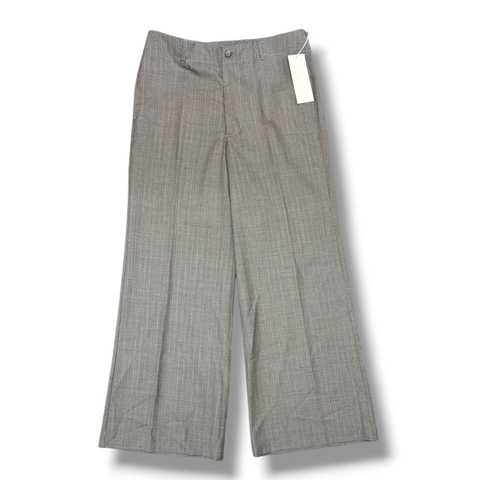 参考上代32780円 未使用 my beautiful land let 25AW STRIPE WOOL FLARED SLACKS フレアスラックス パンツ マイビューティフルランドレット WM04-PT252042 グレー 2 （18023M）