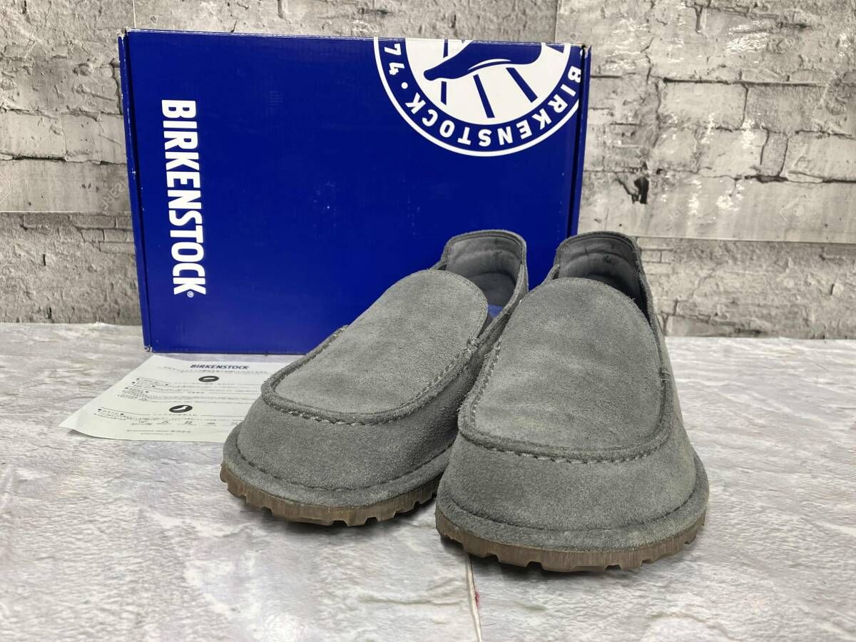 BIRKENSTOCK UTTI SLIP ON BASALT GRAY デッキシューズ スエードレザー サイズ26