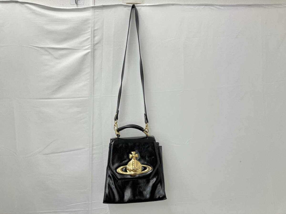 Vivienne Westwood ヴィヴィアンウエストウッド パテントレザーバッグ ショルダーバッグ ハンドバッグ 2wayバッグ レディース ブラック系