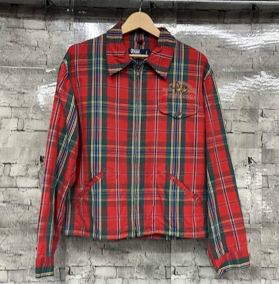 POLO RALPH LAUREN スイングトップ POLO SPORTSMAN タータンチェック ブルゾン サイズM レッド