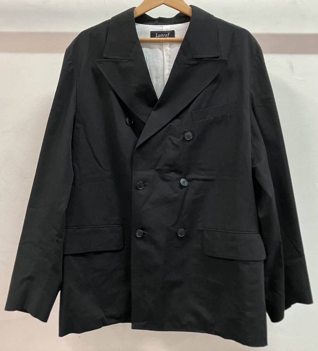 Lamrof ラムロフ テーラードジャケット 26SS コットン ダブル Jazzy Jacket ブラック サイズ2 日本製 LM-26SS-JK03