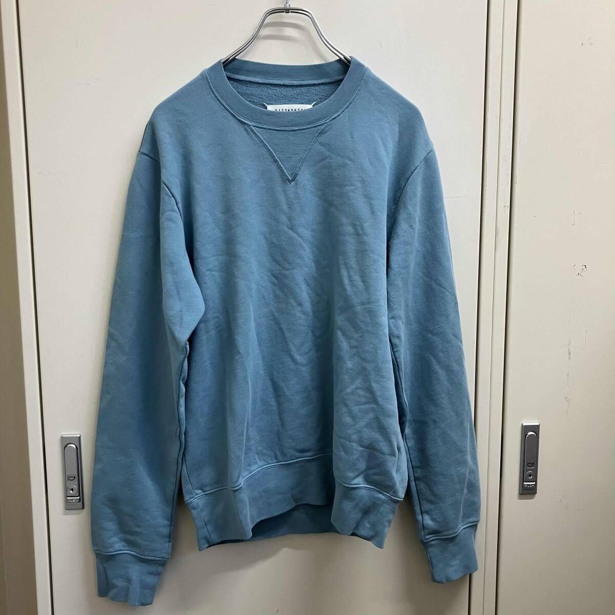 Maison Margiela MAN’S エルボーパッチ スウェット ライトブルー サイズ:44 ブルー メゾンマルジェラ