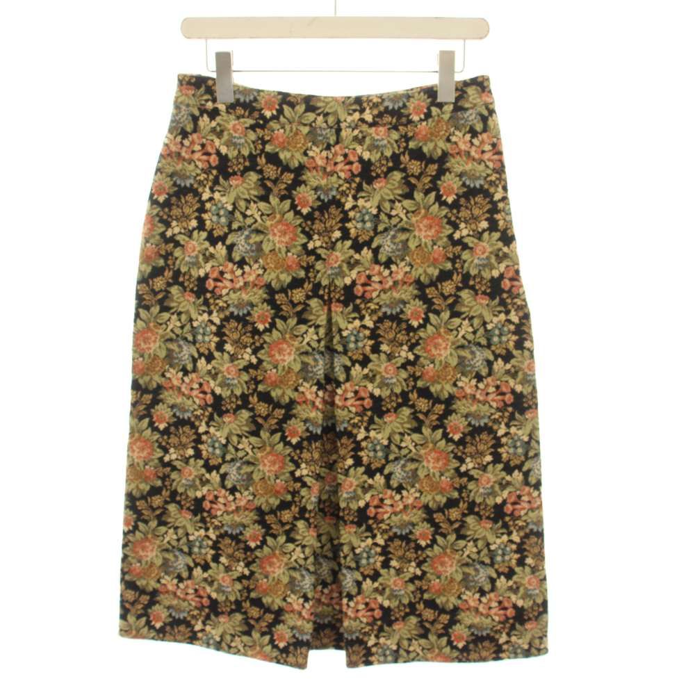 セリーヌ CELINE ボックスプリーツスカートウィズフローラルタペストリーエンブロイダリー box pleat skirt with floral tapestry embroidery スカート ロング 花柄 40 黒 ベージュ 2J092110K