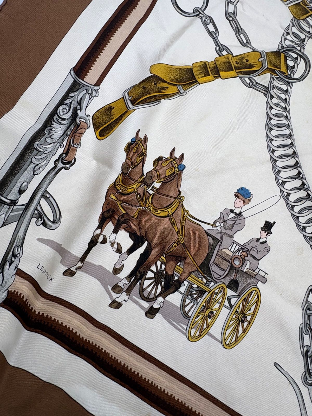 HERMES エルメス EQUIPAGES 馬車 カレ90 大判 スカーフ - メルカリ