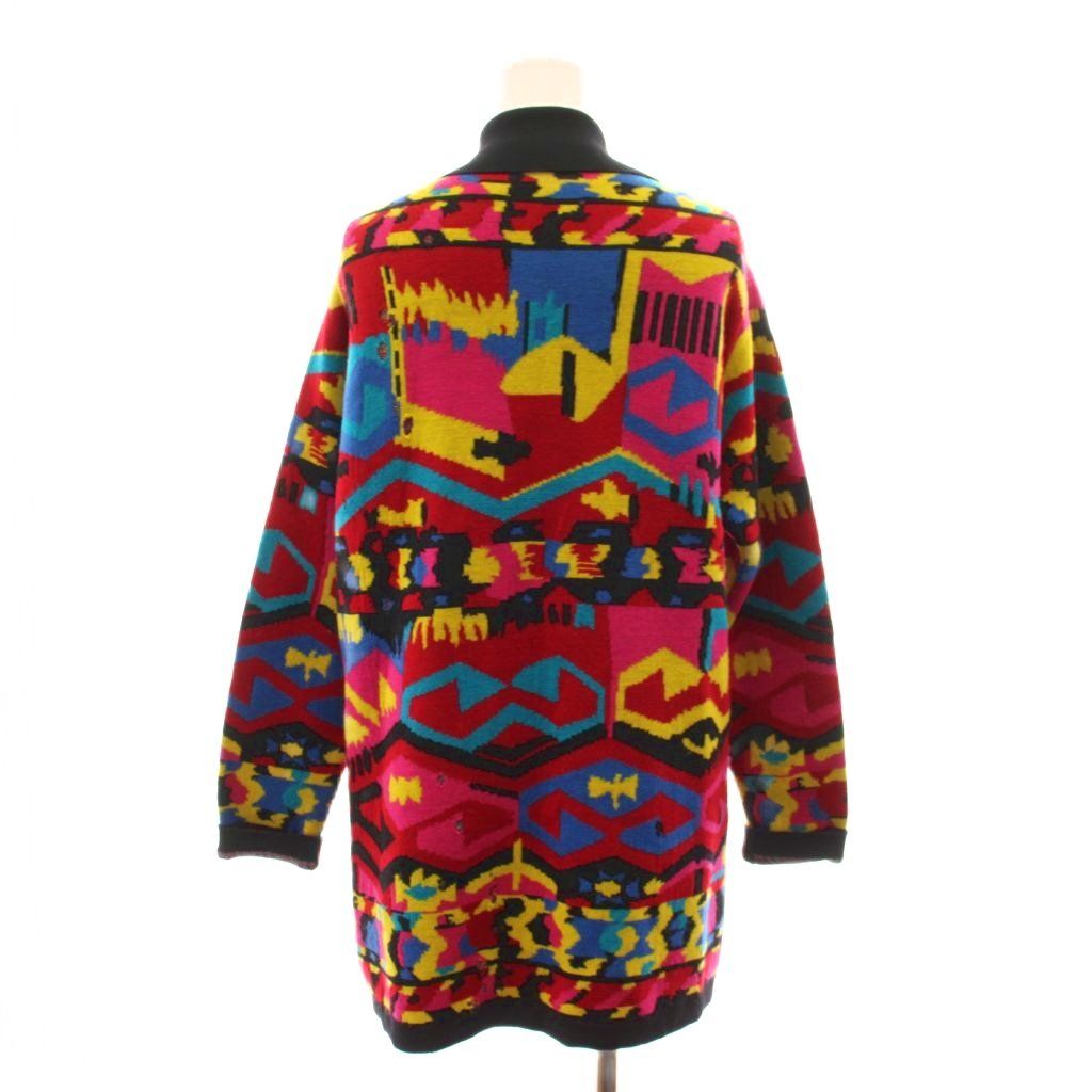 ジバンシィ GIVENCHY カーディガン 幾何学模様 9 マルチカラー ピンク