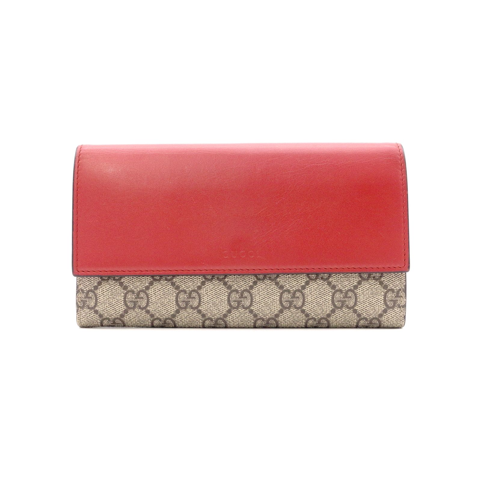 GUCCI グッチ GGスプリーム 長財布 PVC/レザー ピンク レッド ロゴ GG 財布 18,549円