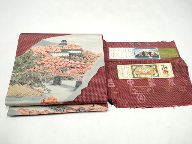 平和屋着物●全通柄袋帯　本場大島紬　風景文　中昌紬織物謹製　証紙付き　正絹　逸品　CABK5971hy 11,232円