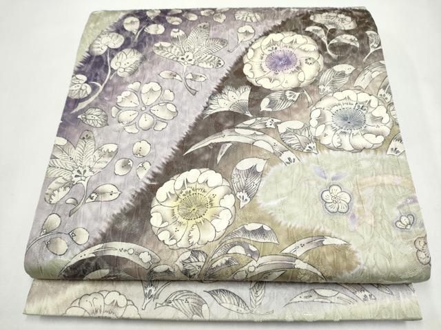 平和屋着物●全通柄袋帯　ふくれ織　辻が花　銀通し地　正絹　逸品　CABK5989hy 26,936円