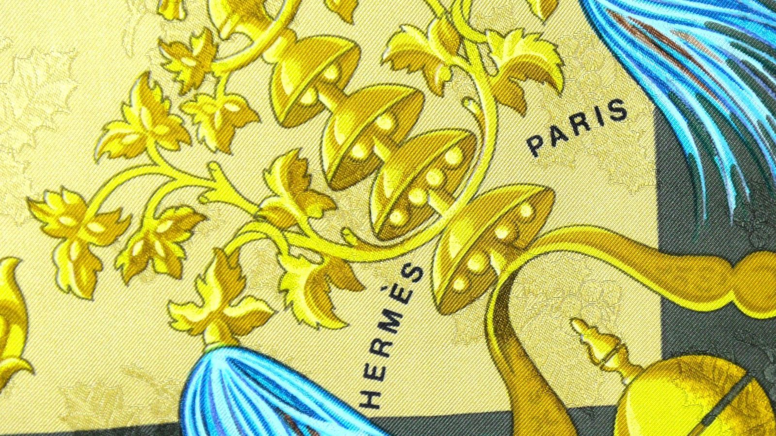 新品 HERMES エルメススカーフ カレ90 大判シルク100％ Plumes et