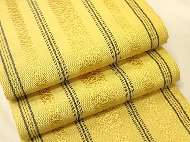 平和屋着物●本場筑前博多織　半幅帯　献上柄　正絹　逸品　CABK6076ak