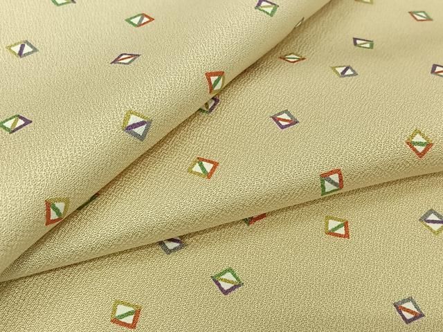 平和屋着物▽上質な小紋　単衣　幾何学文様　正絹　逸品　AABL0556jh 29,575円