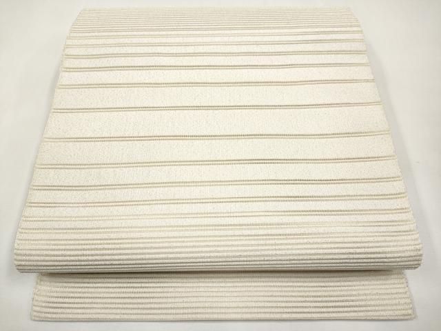 平和屋着物*夏物 八寸名古屋帯 絽綴れ 横段文 銀糸 正絹 逸品 未使用 CABK1952tx
