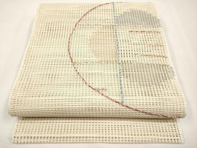 平和屋着物＊夏物　八寸名古屋帯　羅　抽象文　正絹　逸品　CABK1954tx