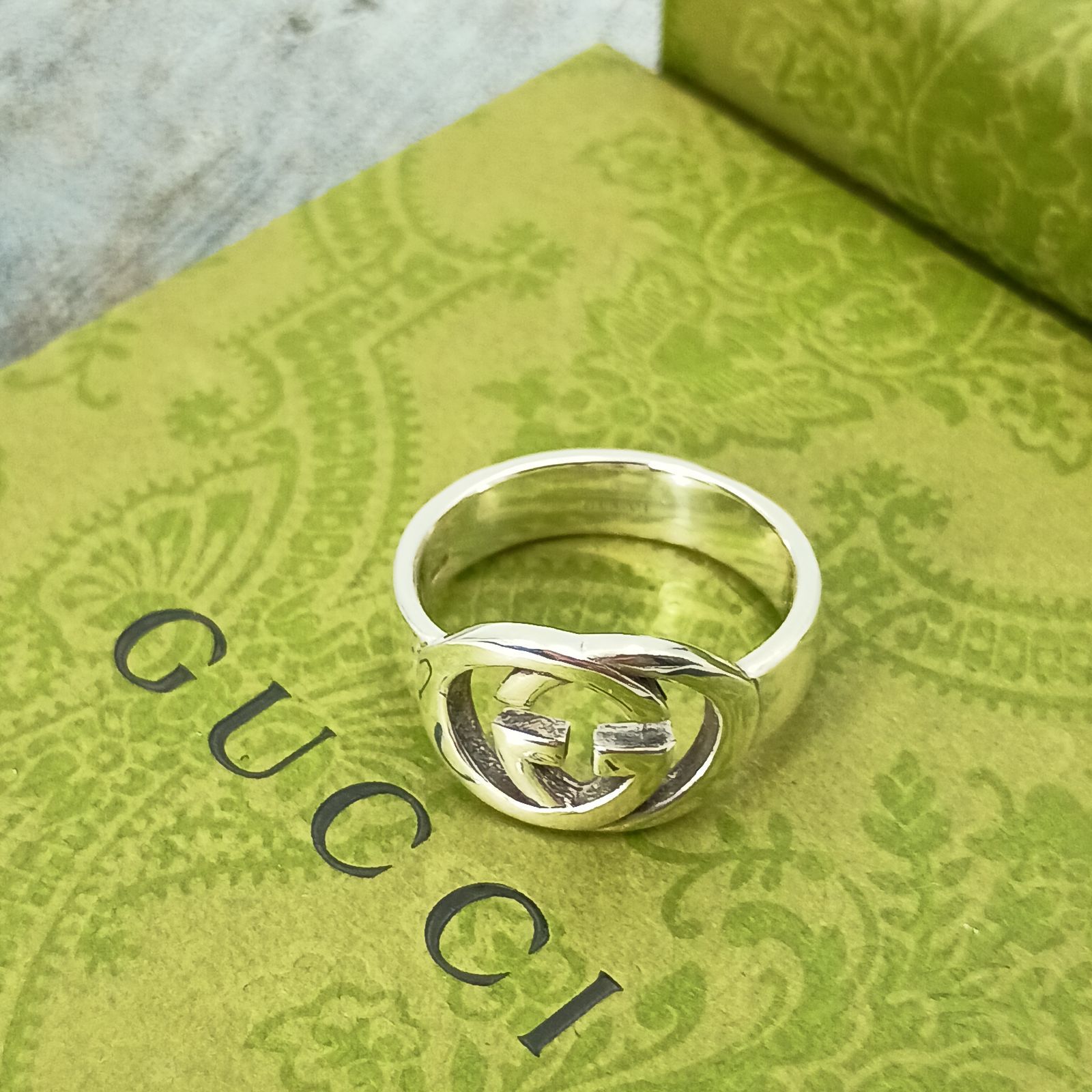 GUCCI　グッチ 19号 インターロッキングG　Gロゴ リング　指輪　メンズ　シルバー925 AG925 ヴィンテージ　オールドグッチ