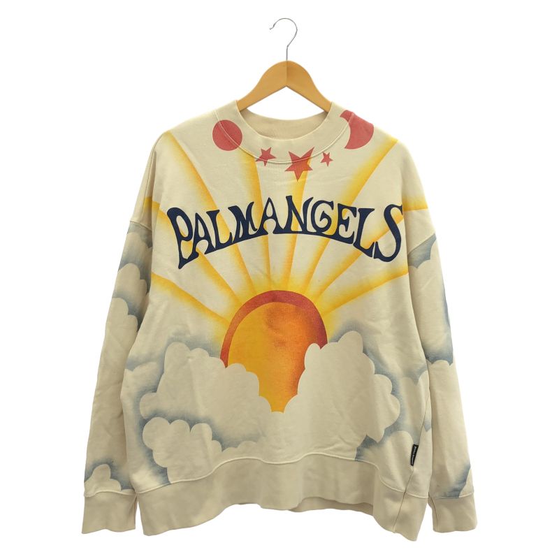 中古】Palm Angels palm sunrise クルーネックスウェット XL ベージュ