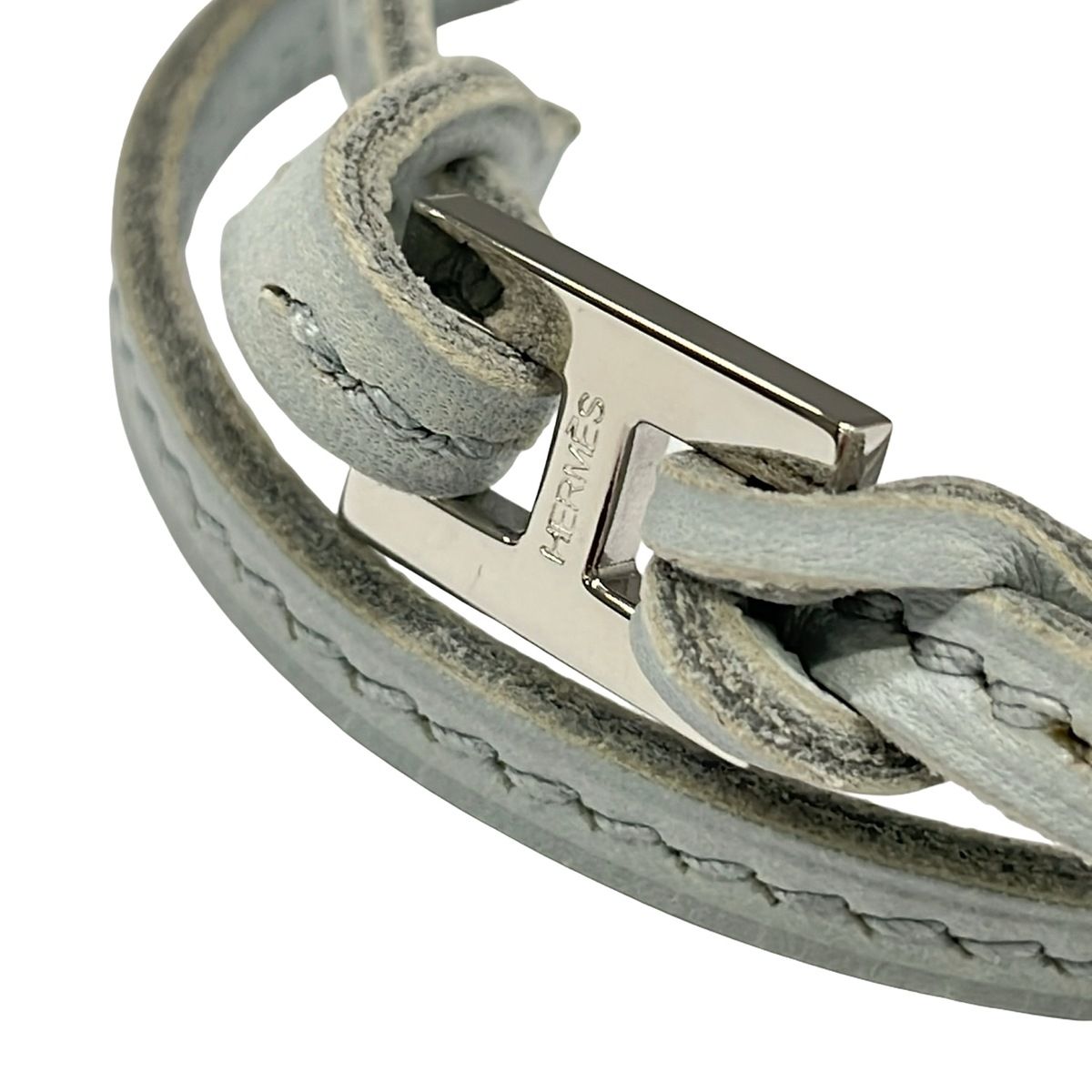 ロ*ュ様 HERMES グレーレザーブレスレット　箱付き　メルカリ鑑定済み ロ*ュ様 HERMES グレーレザーブレスレット 箱付き メルカリ鑑定済み ロ