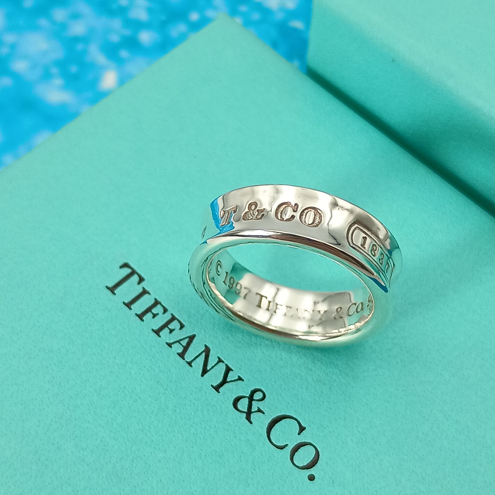TIFFANY&Co.　ティファニー 　14号　 ナローリング　メンズ　レディース　ユニセックス　 シルバー925　 AG925 指輪　1837