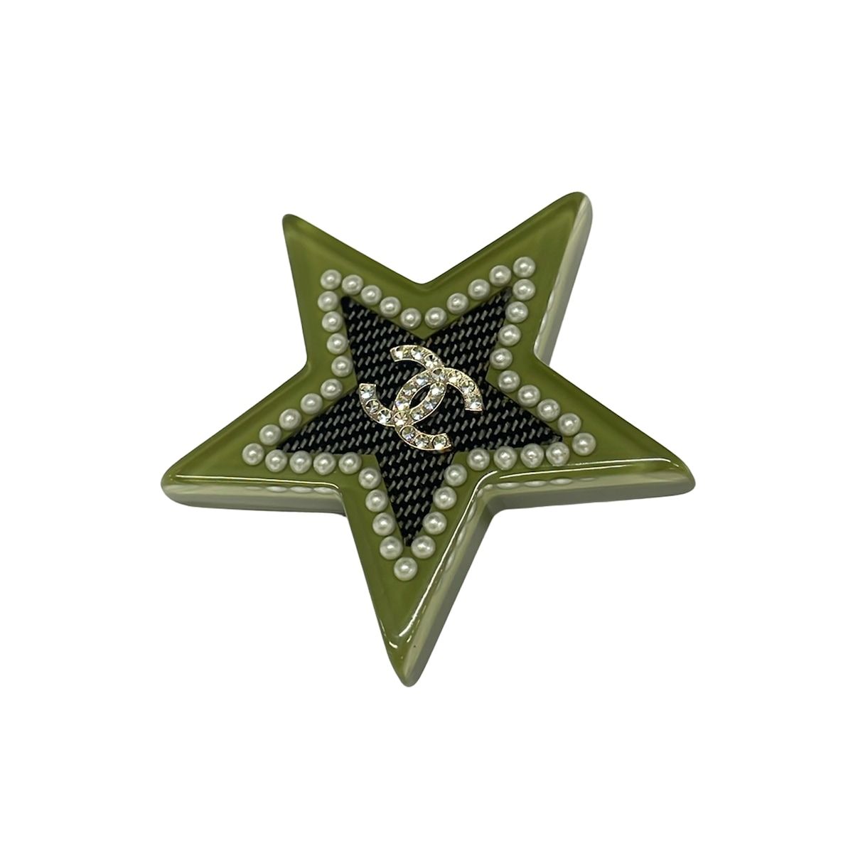 CHANEL(シャネル) ブローチ ココマーク カーキ×黒×マルチ スター(星) 45,370円