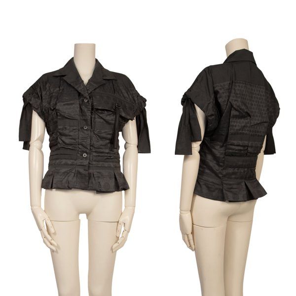 イッセイミヤケISSEY MIYAKE A.POC INSIDE ドットジャガードコードスリーブジャケット 黒2